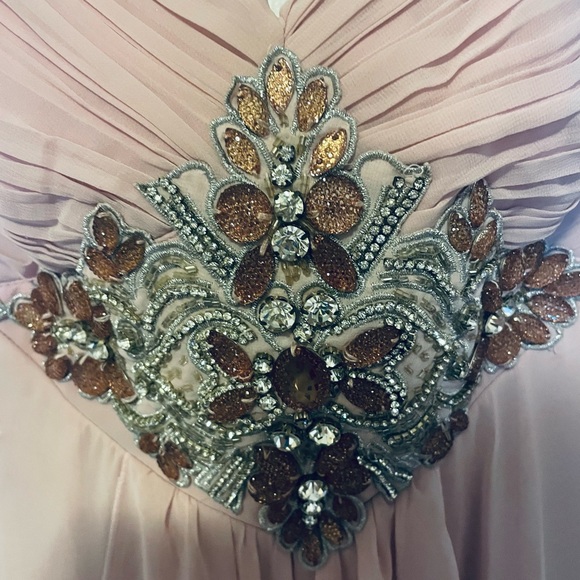 Gorgeous Dusty Pink Chiffon Long Dress - Picture 7 of 7